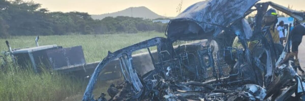 At least one dead in fiery Trelawny crash