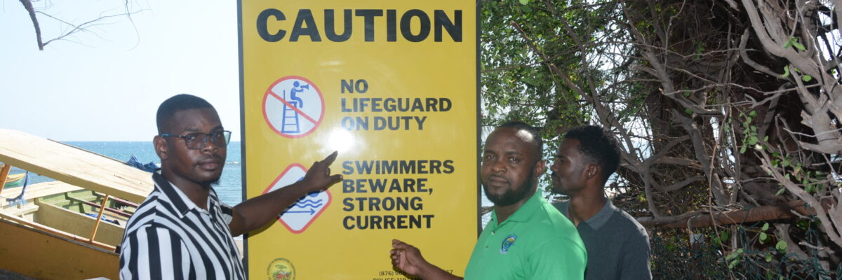Warning signs erected at Treasure Beach in St Elizabeth to enhance safety following recent drownings at the location