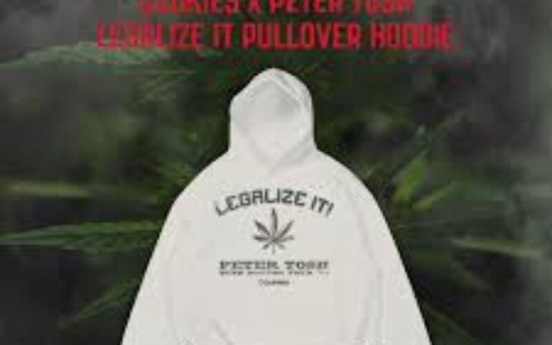 Peter Tosh branded Legalize It pull-over hoodie to raise funds for solar panels for Westmoreland Basic School