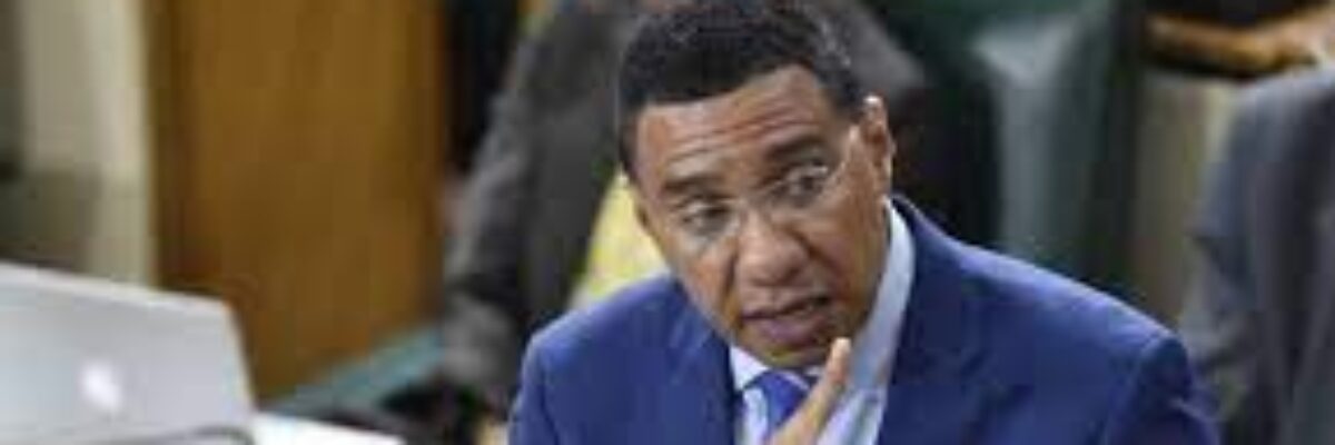 Prime Minister Andrew Holness said glorification of guns is an issue that needs to be addressed