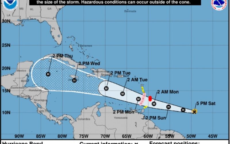 Hurricane watch remains in effect for Jamaica, MET Service says watch could be upgraded to warning this evening