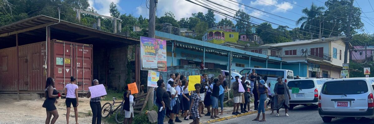 Oracabessa Primary school community protest treatment of 11-year-old student by police during traffic stop