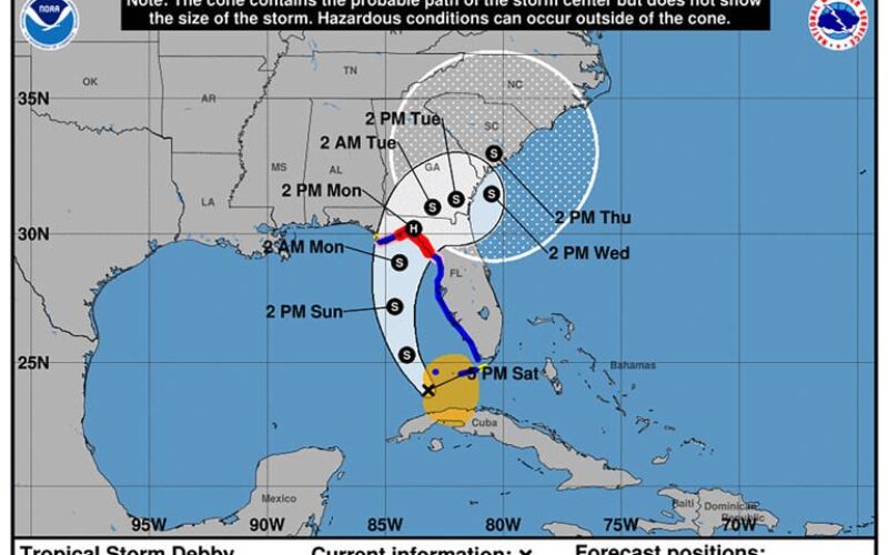 Jamaicans in Florida USA in wait & see mode as T S Debby approaches