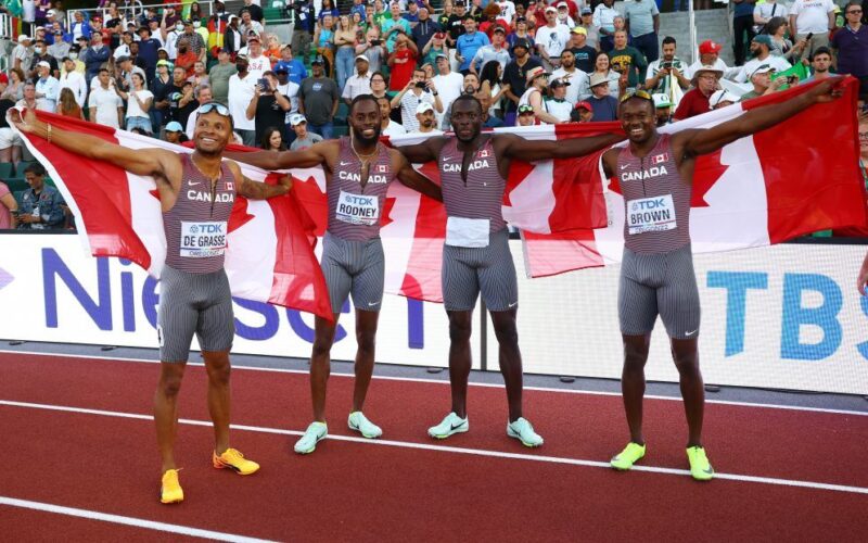 Canadian men’s 4×100 metres relay team to receive Olympic Silver medal on Saturday