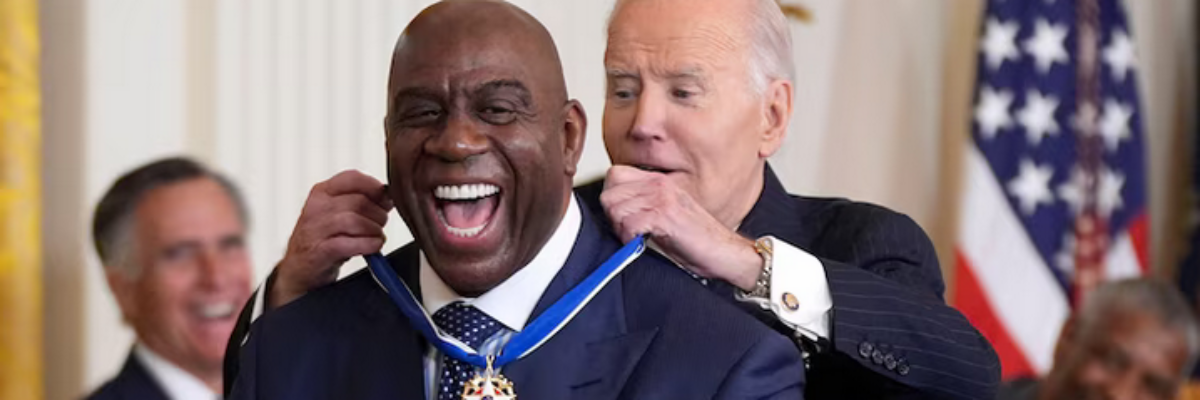 Lionel Messi & Magic Johnson awarded Presidential Medal of Freedom