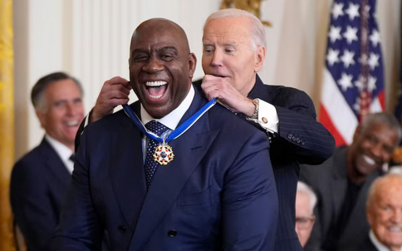 Lionel Messi & Magic Johnson awarded Presidential Medal of Freedom