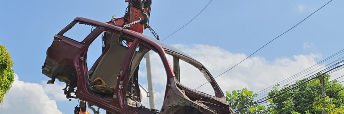 Several derelict vehicles removed from roadways in Hagley Park, St. Andrew