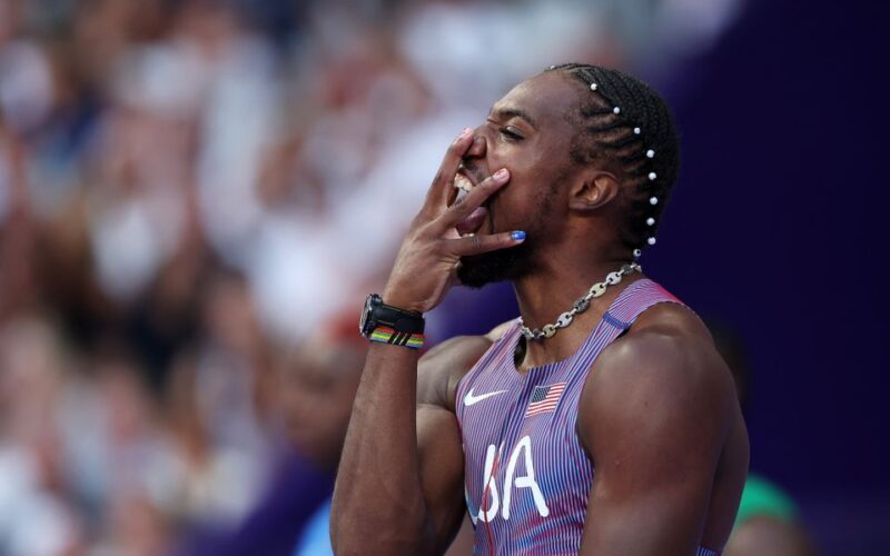 Noah Lyles wins Olympic 100m title in dramatic photo finish