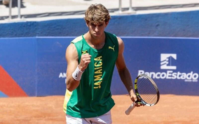 Jamaican number one Blaise Bicknell in action on Wednesday at the ATP event in Texas