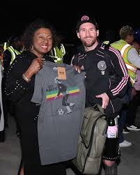Entertainment and Sport Minister welcomes Messi to Jamaica with Bob Marley T – shirt