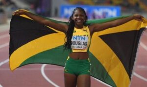 Shanoya Douglas in line to receive silver medal from the 2024 World Under 20 Championship