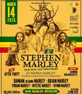 Stephen Marley Unplugged show for Jo Mersa this Saturday