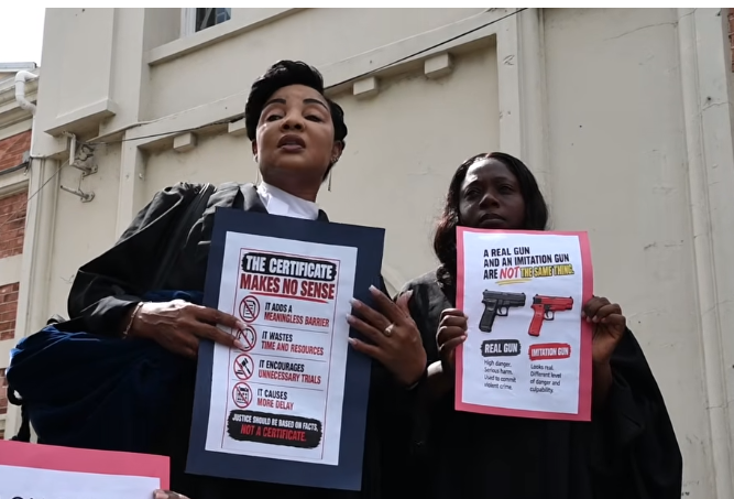 Attorneys stage second day of protest with withdrawal of service from gun courts