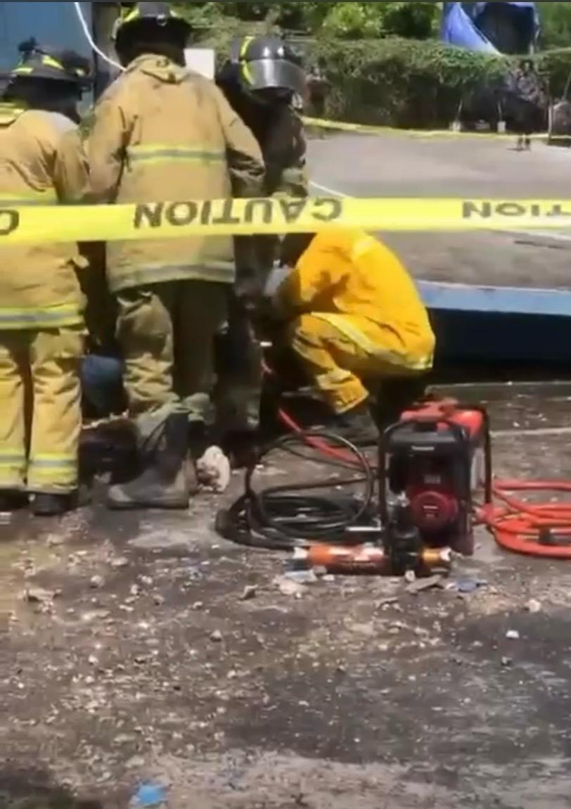 Tragedy at Balcombe Drive Primary in St Andrew after concrete structure collapsed killing one man and injuring another