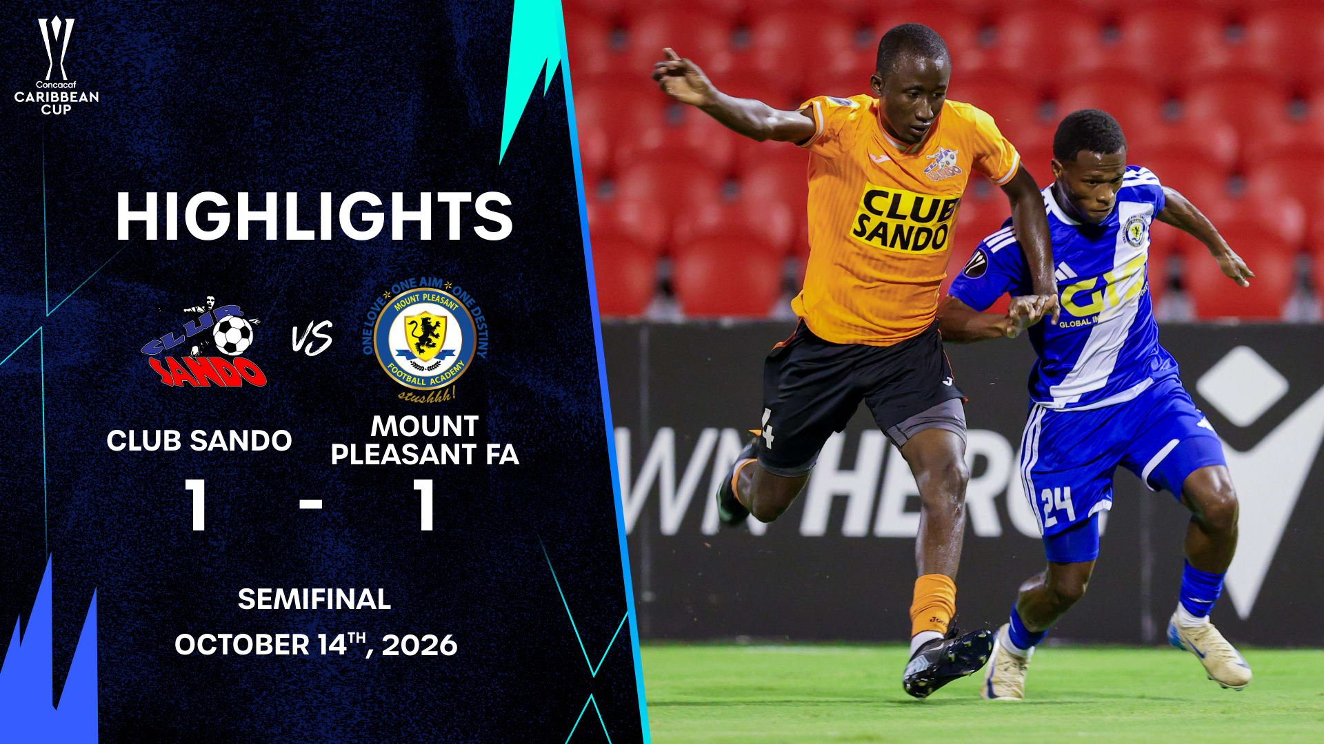 Mount Pleasant Football Academy held to one all draw by Sando FC
