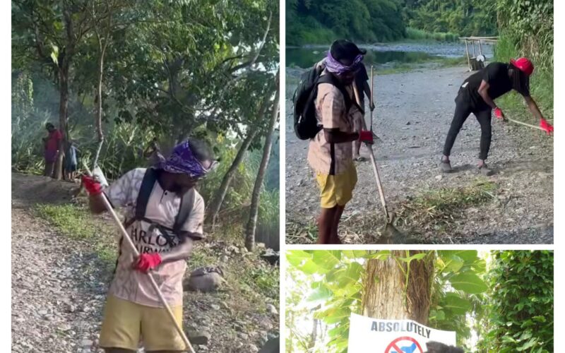 Dancehall star Popcaan, champions hometown river clean-up