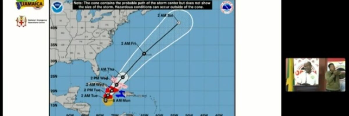 Hurricane Melissa begins to turn towards Jamaica