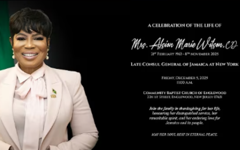Late Consul General Alsion Wilson honored for her exceptional service in advancing Jamaica’s interests overseas