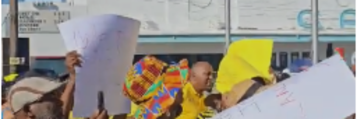 Protesters rally at Cross Roads to voice discontent with Holness administration