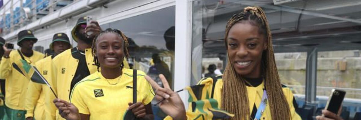 Jamaica’s delegation among the paraders along the river sen at Olympic Games Opening