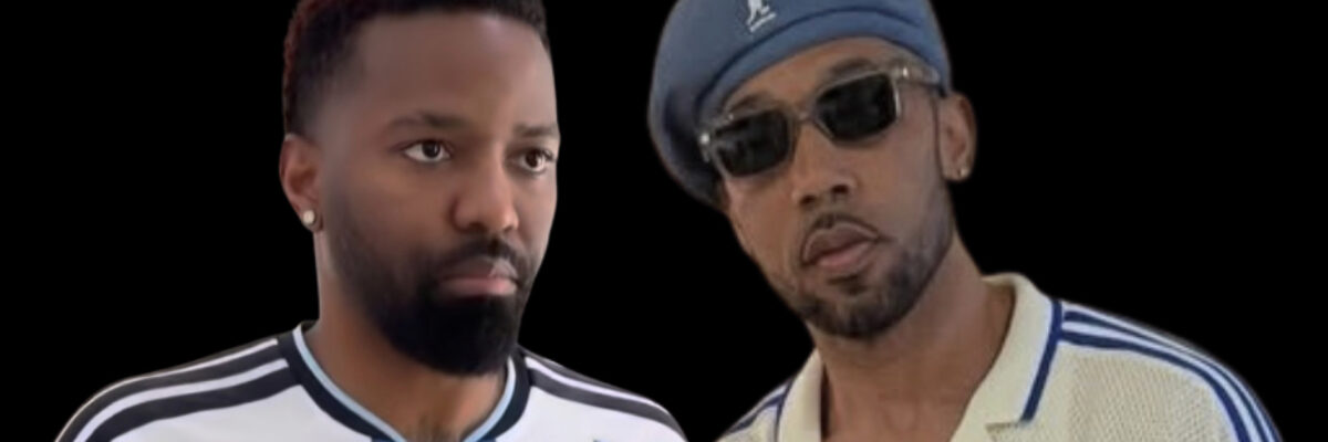 Dancehall stars Baby Cham and Konshens celebrate Argentina’s win over Austria