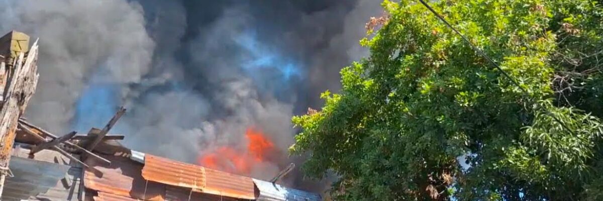 Firefighters still battling blaze along Charles Street and Luke Lane in Downtown Kingston