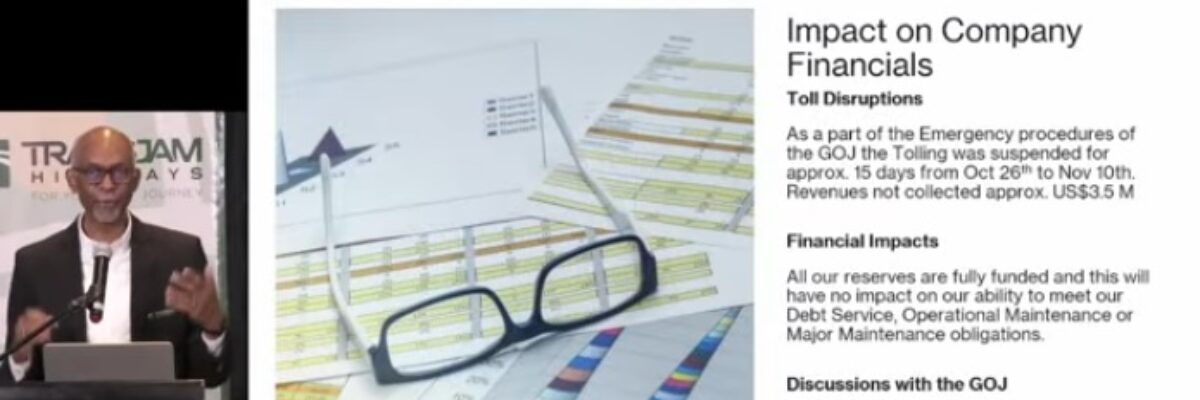 TransJamaican Highway discussing with Govt multimillion dollar loss due to toll suspension amid Hurricane Melissa