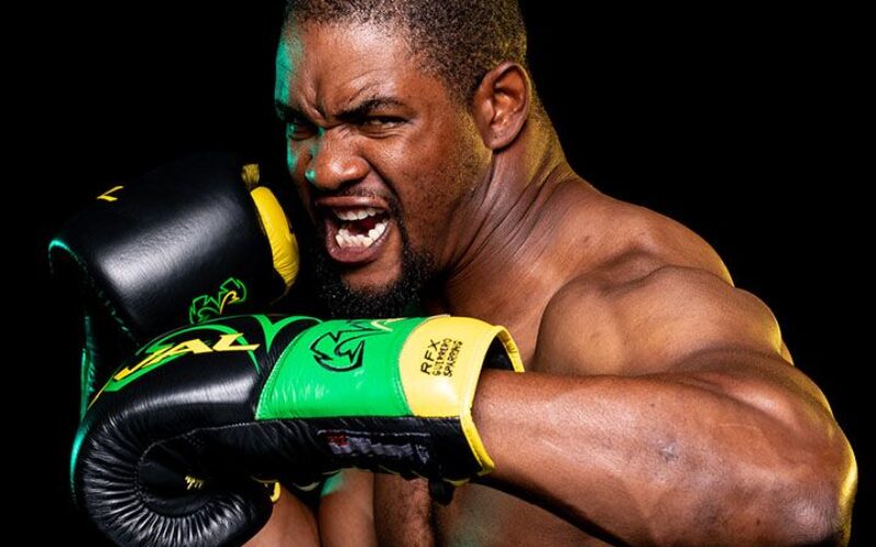 Unbeaten Jamaican boxer Ricardo ‘Big 12’ Brown in action on October 19