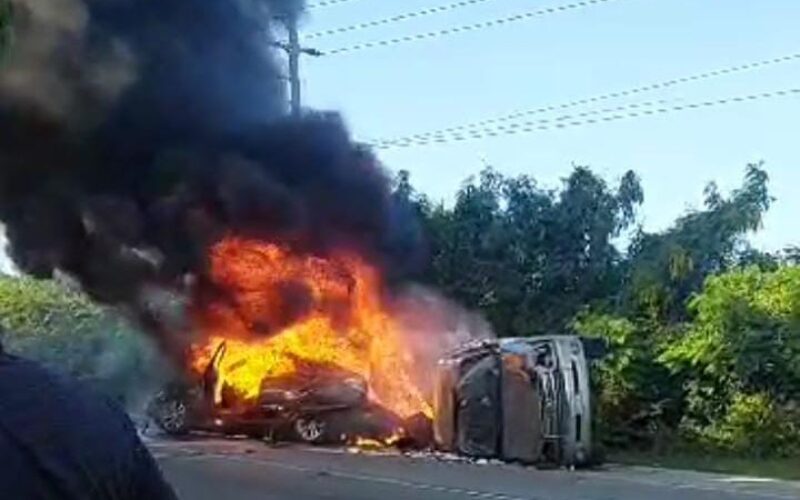 Deaths suspected following fiery 4 vehicle crash in St. Ann