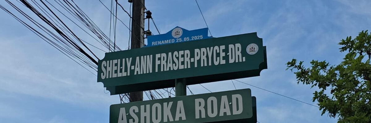 KSAMC corrects spelling error on sign honouring Shelly-Ann Fraser-Pryce