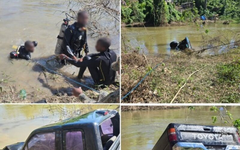 Van & body of man trapped inside retrieved from river in Lacovia, St Elizabeth