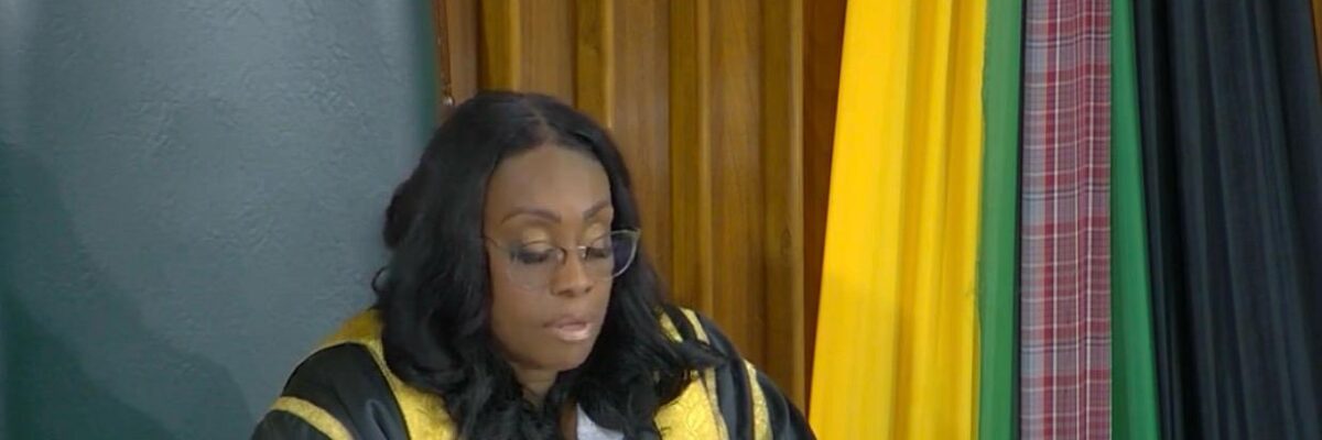 House Speaker Juliet Holness calls on MPs to respect the authority of the house following mace incident
