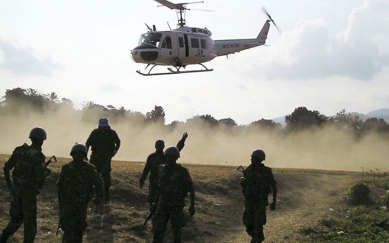 Members of the security forces deployed to Haiti to support Gang Suppression Force