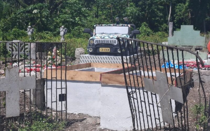 Unoccupied graves at entrance to Port Maria cemetery demolished