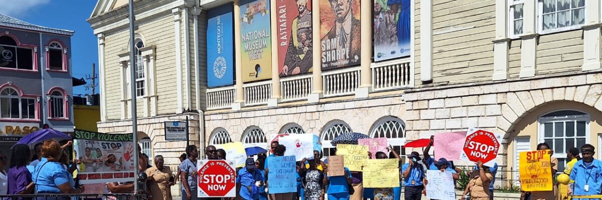 Public health nurses continue protests in Sam Sharpe Square following physical assault of one of their colleagues