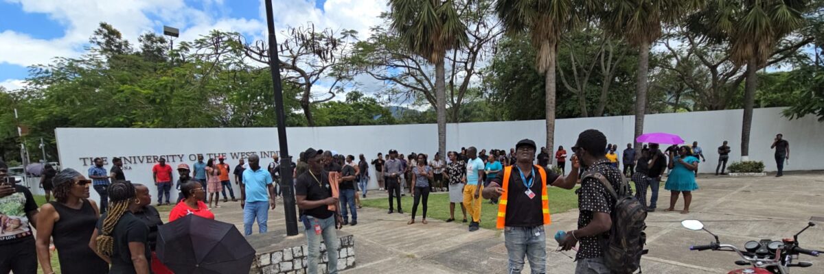 UWI staff protest over outstanding monies, University says it awaiting the Finance Ministry’s recommendations regarding compensation