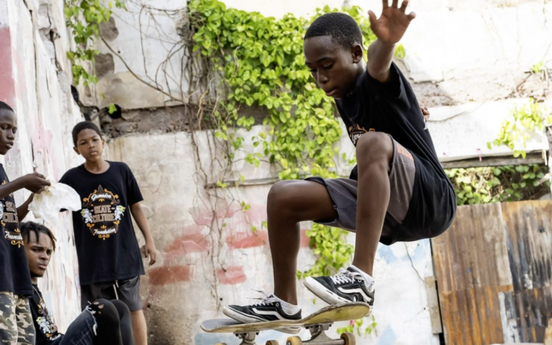 Germaican Skate Tour culminates on Water Lane, Downtown Kingston