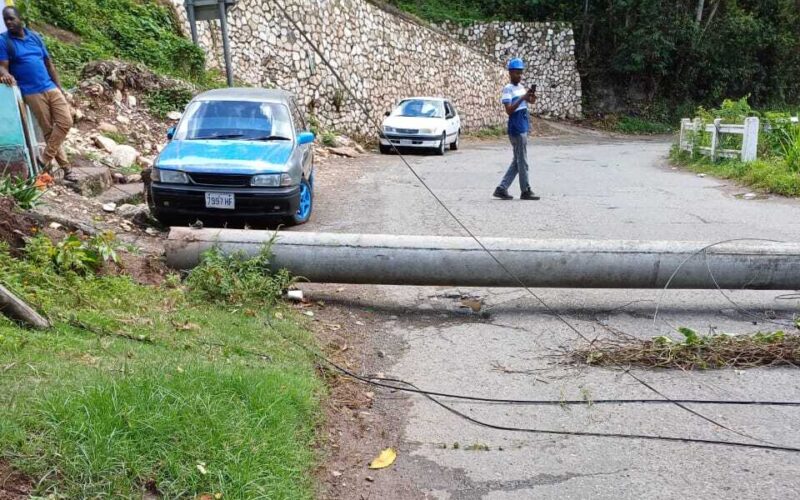 Junction main road in St. Mary, now passable