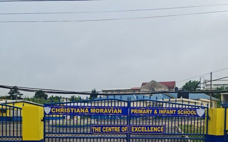 Chaos erupts at Christiana Moravian Primary School in Manchester after fatal shooting at school gate this morning