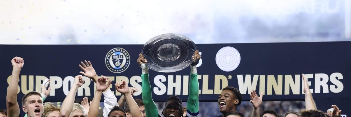 Andre Blake celebrates second second Supporters’ Shield with Philadelphia Union