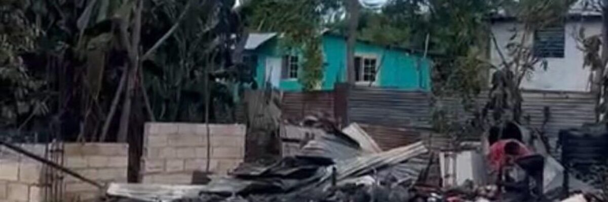 Family of four homeless following fire at Corn Piece Street Exchange, Ocho Rios St Ann this afternoon