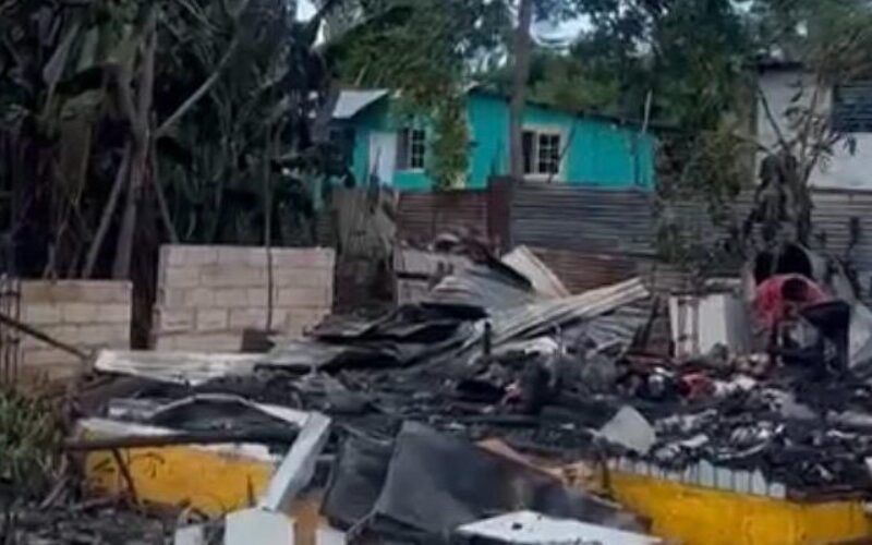 Family of four homeless following fire at Corn Piece Street Exchange, Ocho Rios St Ann this afternoon