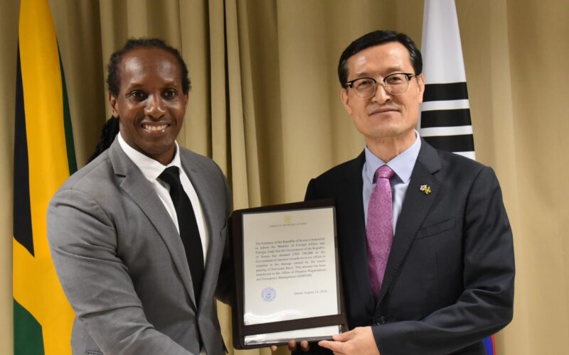 Republic of Korea donates JMD$15M to Jamaica’s Hurricane Beryl recovery effort