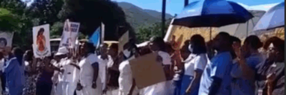 Hundreds of nurses protest for an end to violence against women and girls