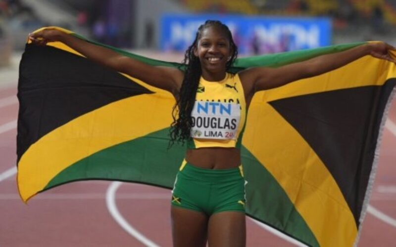 Shanoya Douglas in line to receive silver medal from the 2024 World Under 20 Championship