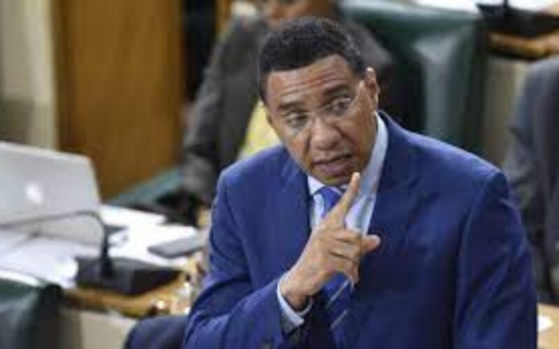 Prime Minister Andrew Holness said glorification of guns is an issue that needs to be addressed