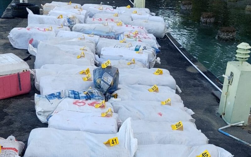 2 men arrested after JDF Coast Guards seized 2629 pounds of ganja near St. Thomas