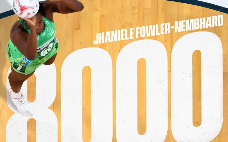 Sunshine Girl Jhaniele Fowler-Nembhard scores career 8000th National League Goal in Australia