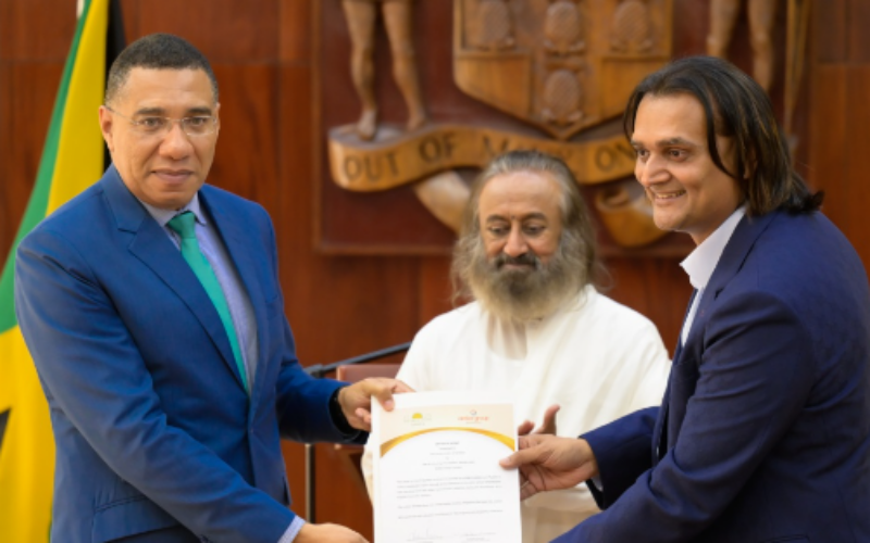 The Art of Living Foundation Jamaica and Amber Group provide 5M USD aid package to Jamaica