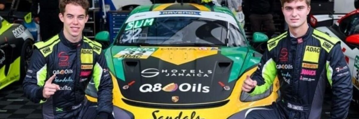 Jamaican race drivers Tommi Gore and Senna Summerbell secures podium finish at ADAC Gt4 racing series